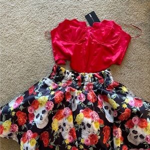 Floral Skull Print Dress